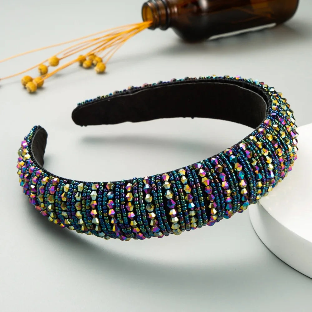 Luxury Elegant Baroque Crystal Headband Beads Blingbling Sponge Qme Style 10