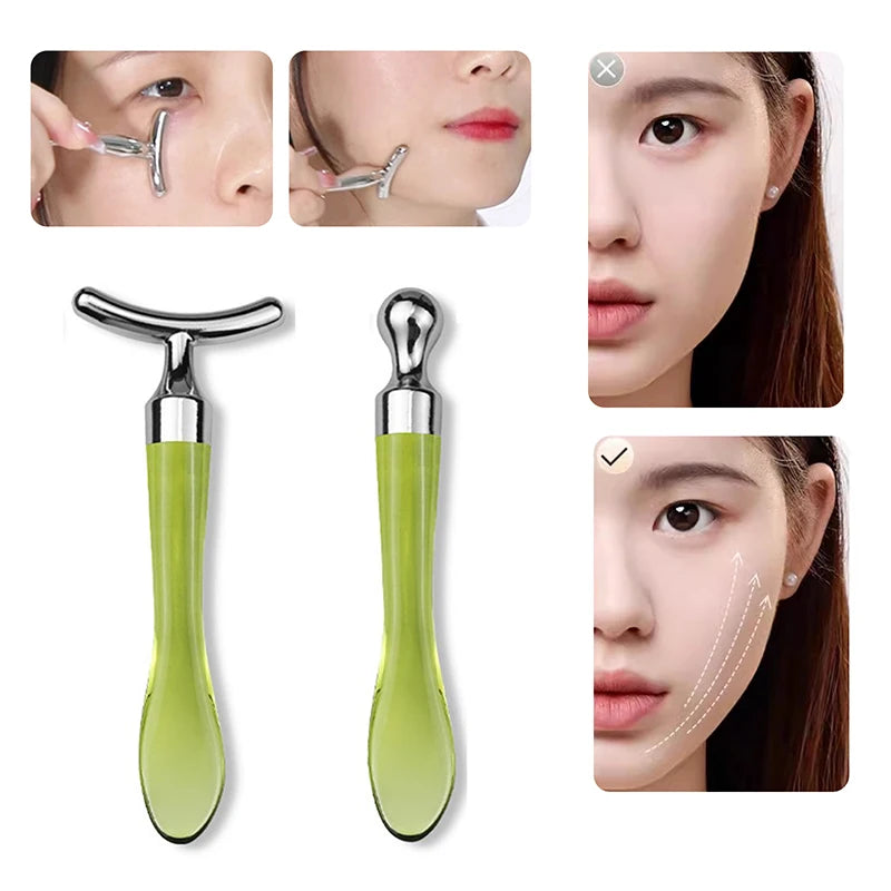 Metal Fishtail Face Massage Stick Anti Wrinkle Eye Cream Applicator Qme