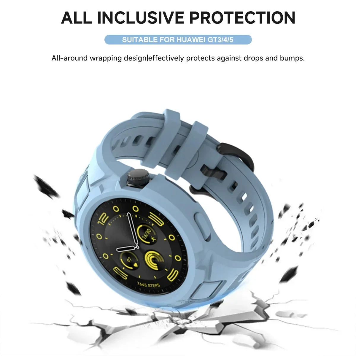 Strap+Case for Huawei Watch GT5 4 41/46 GT3 42 Sports Breathable Smart Watch Strap Replacement for huawei watch gt5 gt4 41/46mm Qme