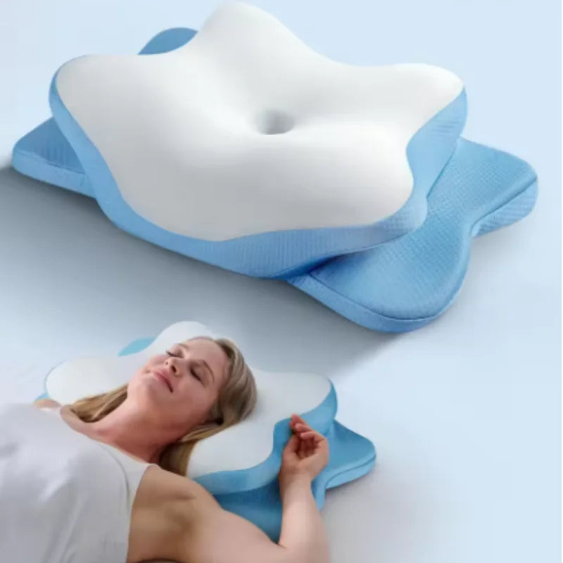 ice silk Butterfly shaped Slow rebound zero point memory pillow with slow rebound protection for cervical spine deep sleep Qme