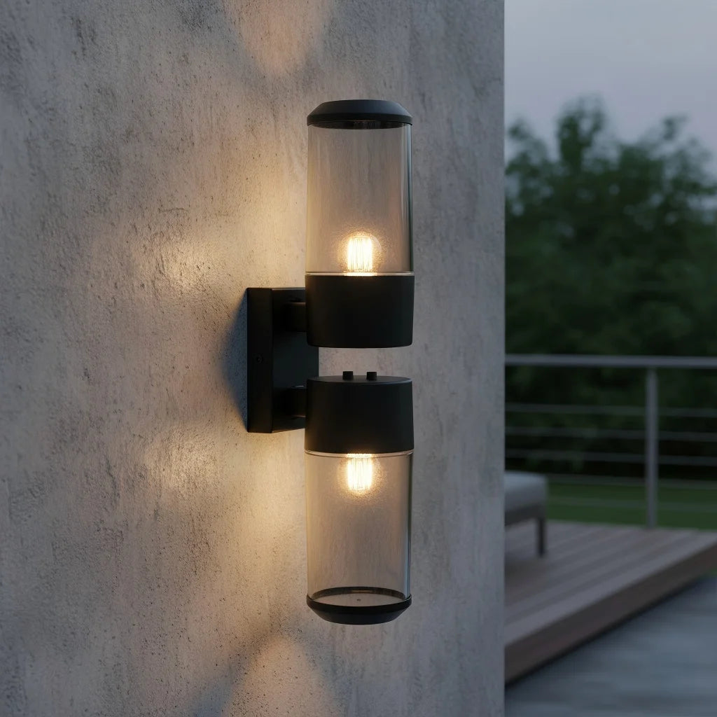 LED Wall Lamp Black Outdoor Wall Lamps Up And Down Towards Lighting For Indoor Room Decoration Garden Lighting Street Lights Qme