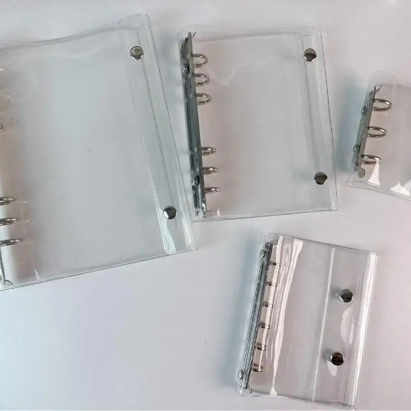 Clear PVC Ring Binder Waterproof Snap Closure Transparent File School Qme