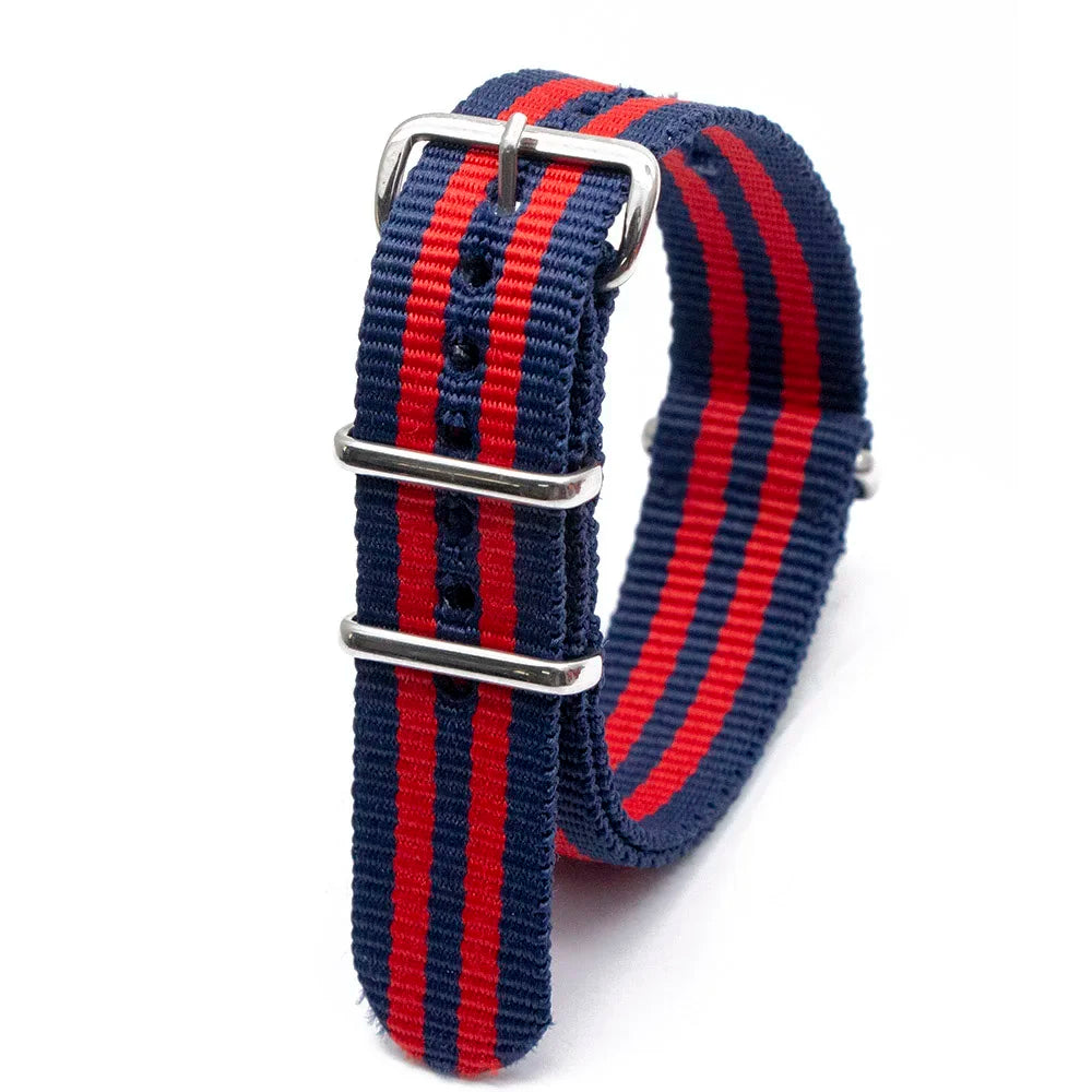 Durable Striped Nylon Wristband Bracelet Watch Band Universal Strap