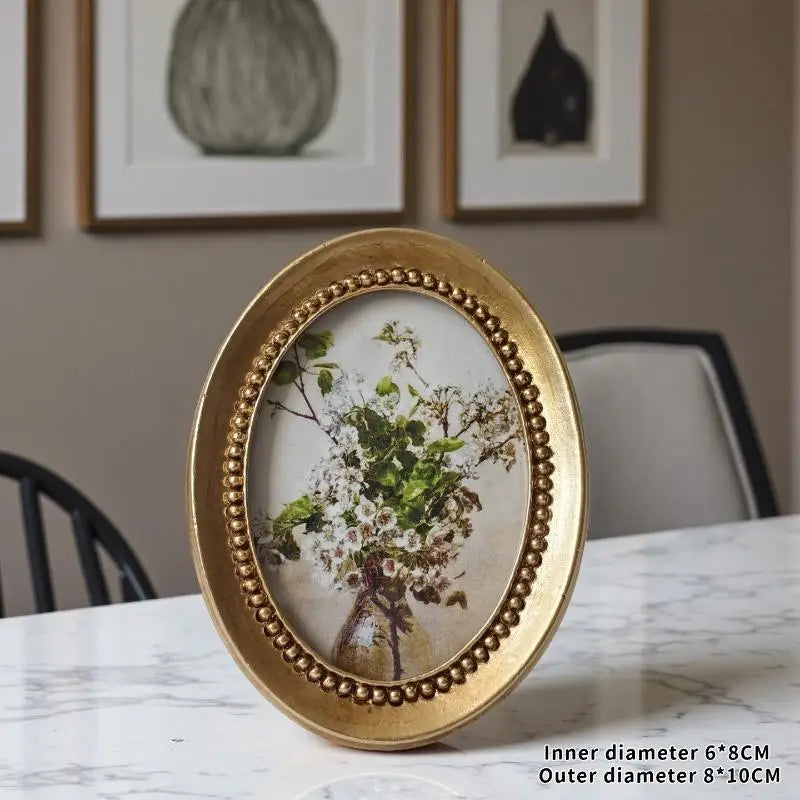 Desk Wall Decoration Oval Photo Frame Small Retro Hanging Creative Qme A4