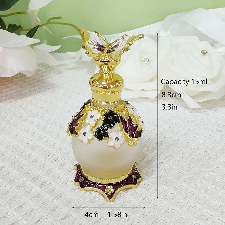 15ml Spherical Perfume Essential Oil Bottle Multi-Colored Glass Luxury Travel Portable Gift for Fragrance Lovers Qme