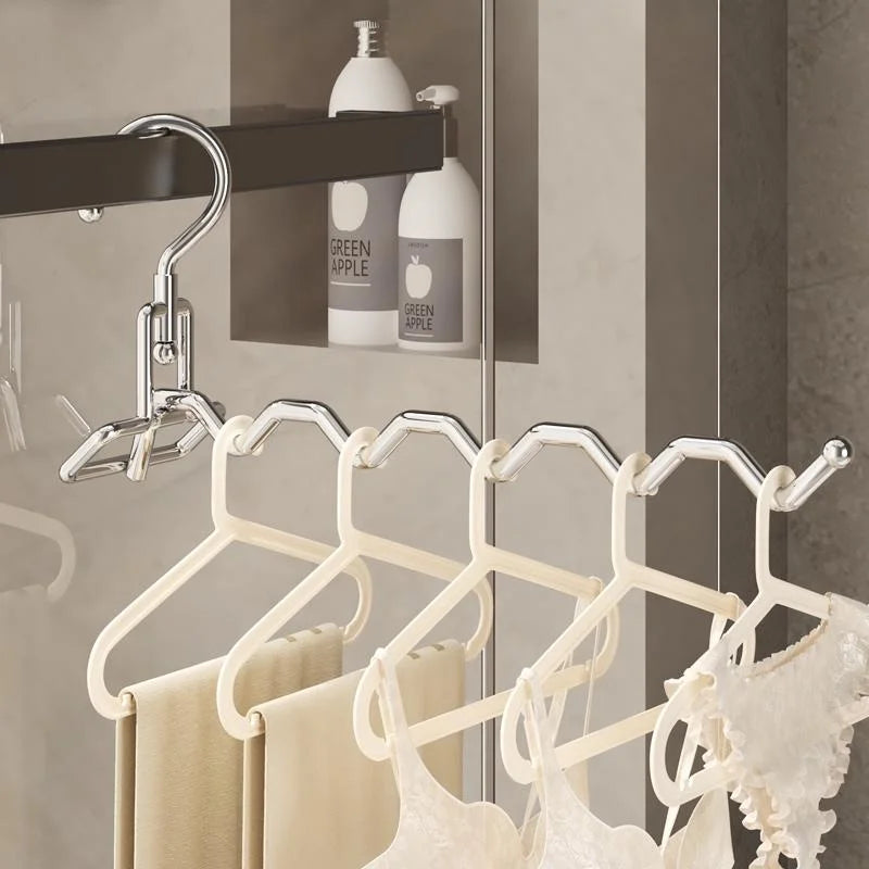 Folding Stainless Steel Clothes Hanger Multifu Travel Hotel Drying Hanger Essential Trips Home Simple Hanging Clothes Hangers Qme