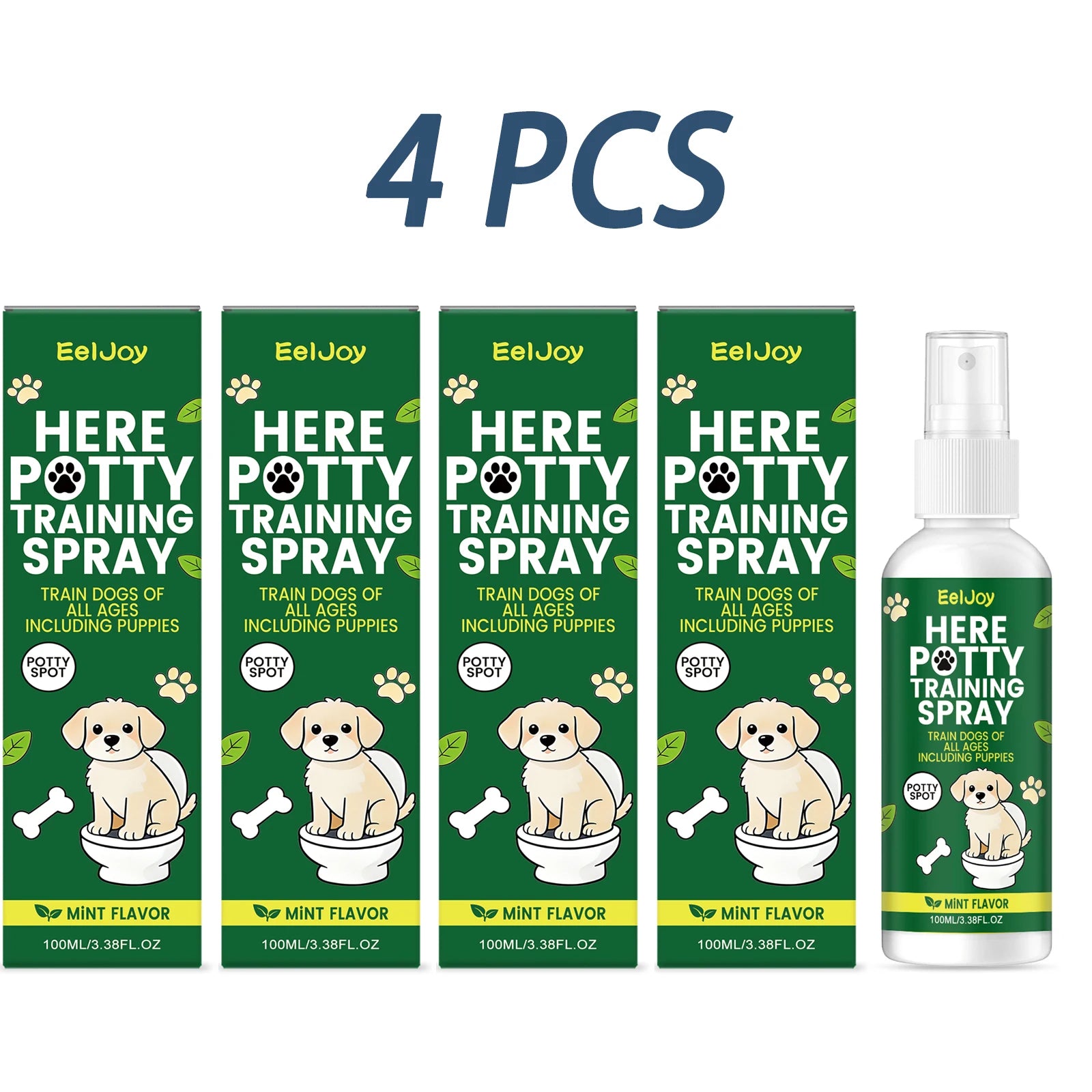 Dog Toilet Training Spray Fixed Point Defecation Develop Good Toilet Habits Reduce Disorderly Defecation Behavior Potty Training Qme 4 x 100ML Boxed