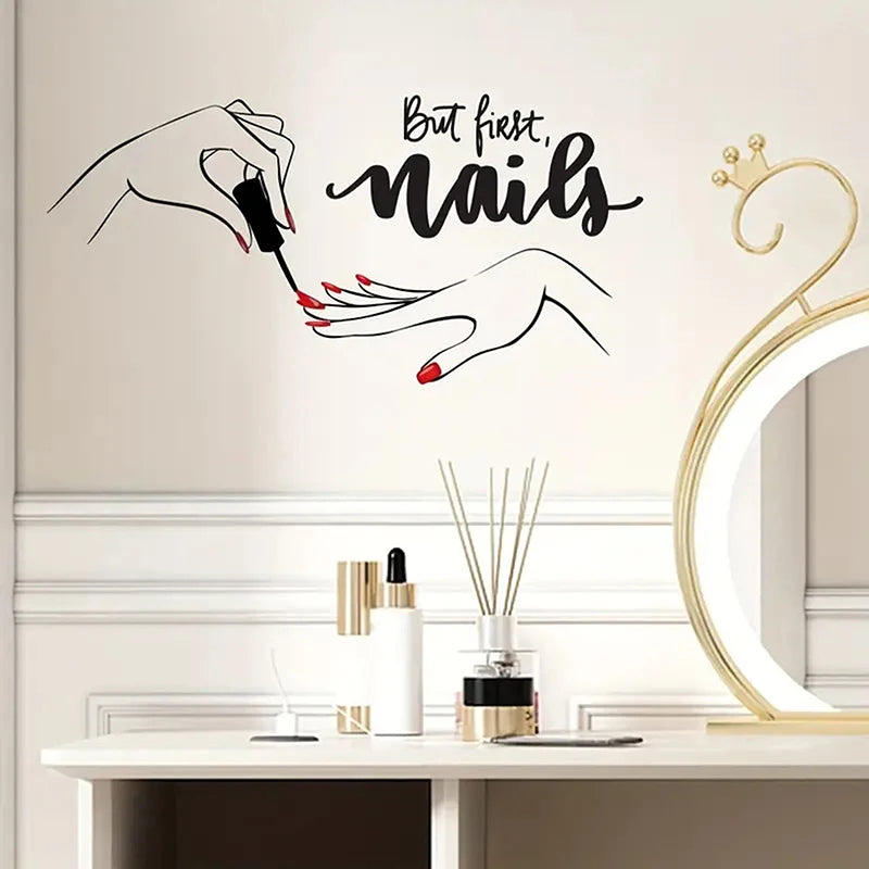 Creative Nail Art Stickers Studio Dressers Wall Self-adhesive Home Qme
