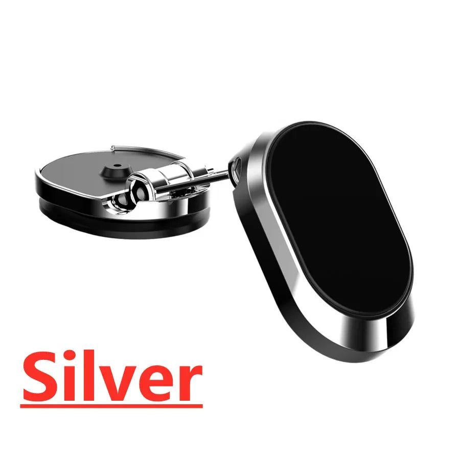 Magnetic Car Phone Holder Mount Magnet Smartphone Mobile Stand Cell GPS Support In Car For iPhone 15 14 13 12 11 Xiaomi Samsung Qme Silver