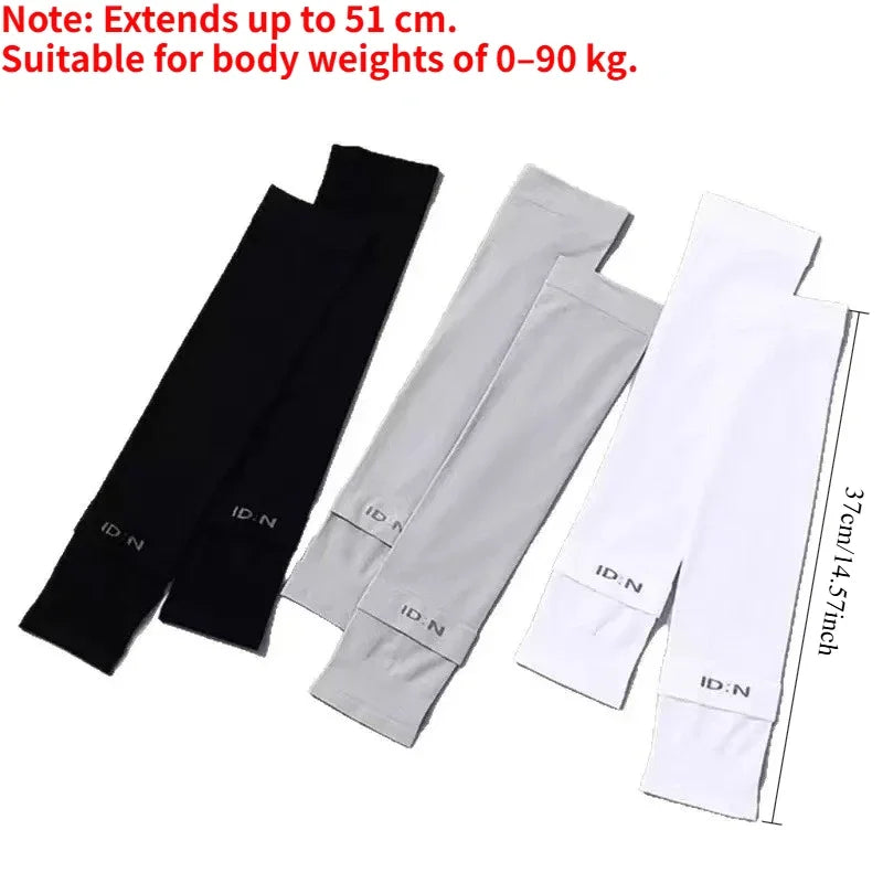 1 Pair Mens Ice Arm Sleeves Sunscreen Elastic Driving Gloves Outdoor UV Protection Arm Cover Sleeves Lightweight Cool Muff New Qme