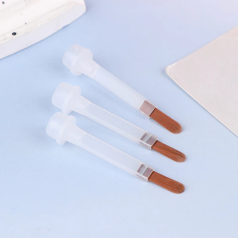 5 10 Disposable Nail Polish Brushes Brown Bristles Applicator Bottles Qme