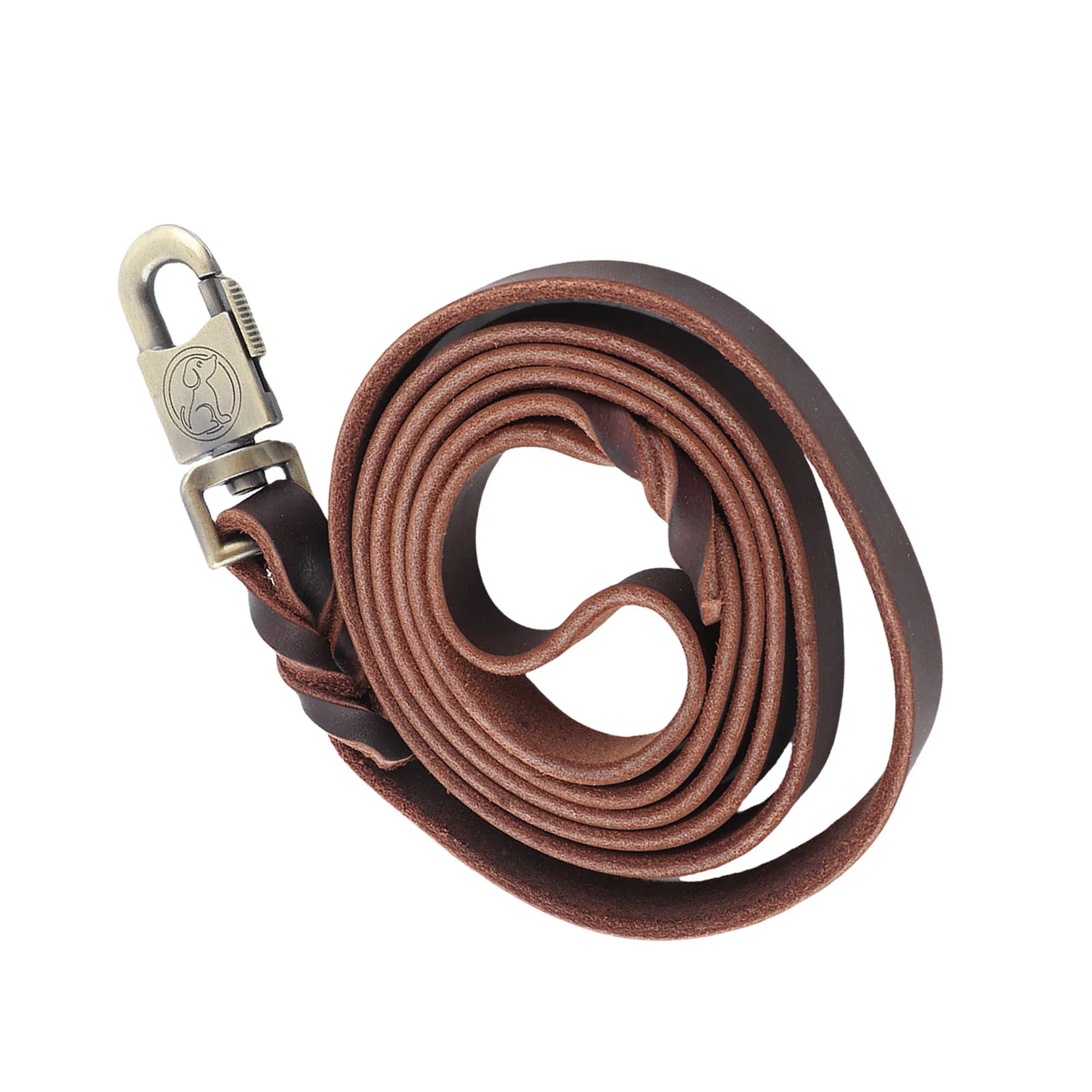 1.85M Leather Dog Training Leash Braided Soft Cowhide Lead Strap for Large Medium Dogs Strong Control Walking Training Rope Qme Default Title