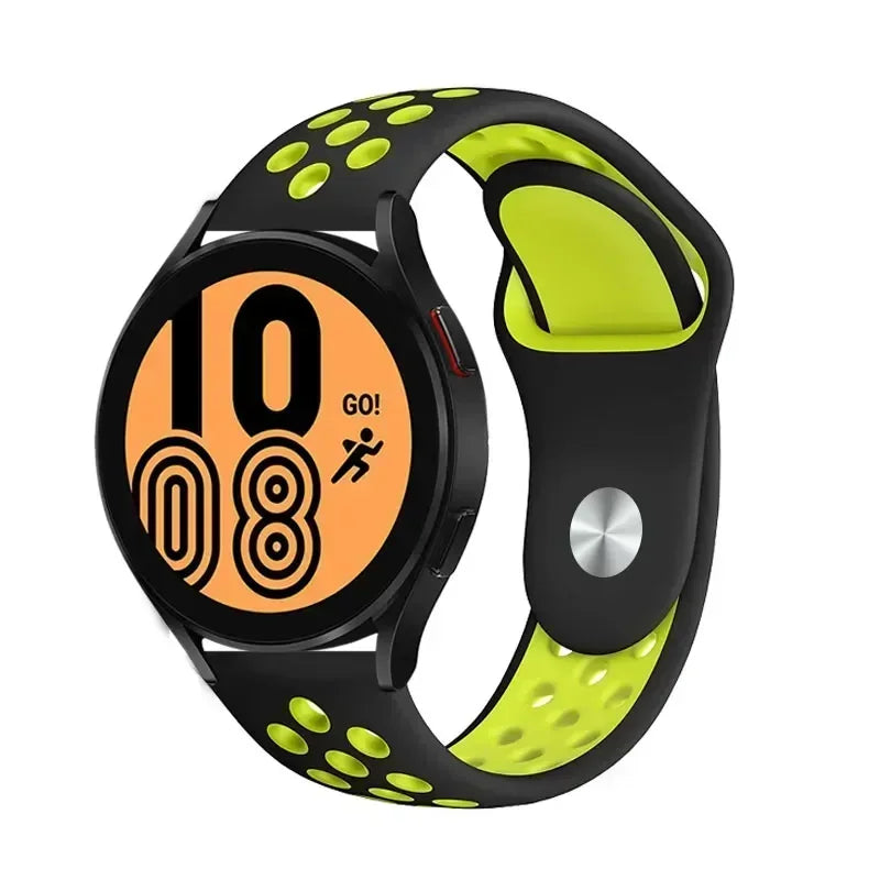 20mm 22mm Watch Strap for Samsung Galaxy Watch 6 5 4 3 Classic 47mm 43mm Pro 45mm 40mm 44mm Silicon Bracelet Huawei GT/3/2 Band Qme Black Yellow Green 20MM Watch Band