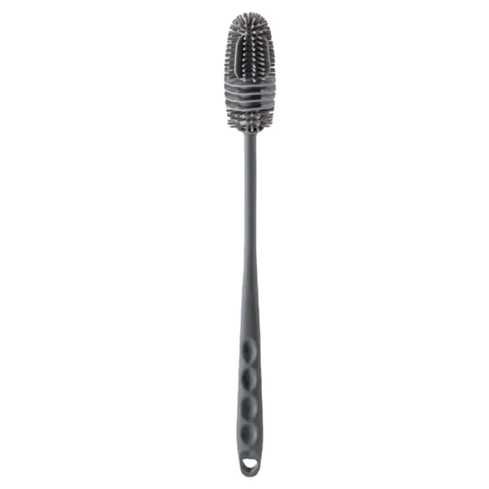 Silicone Cup Brush Milk Bottle Cleaning Brush Long Handle Water Bottles Cleaner Glass Cup Cleaning Brush Kitchen Cleaning Tools Qme 1PCS Grey