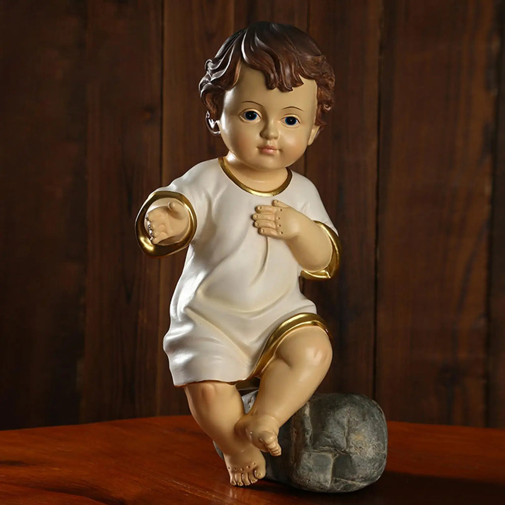 Baby Jesus Figurine Holiday Resin Nativity Ornaments Miniature Catholic Christian Statue Figurines Home Families Decors Qme