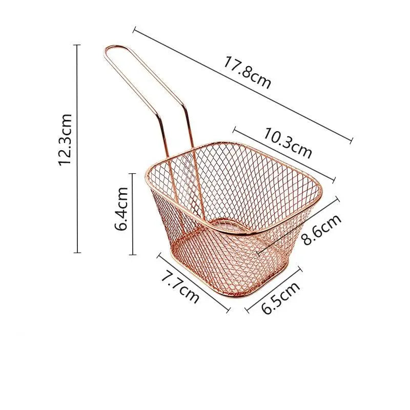 Fries Basket Portable Stainless Steel Chips Mini Frying Strainer Qme S2
