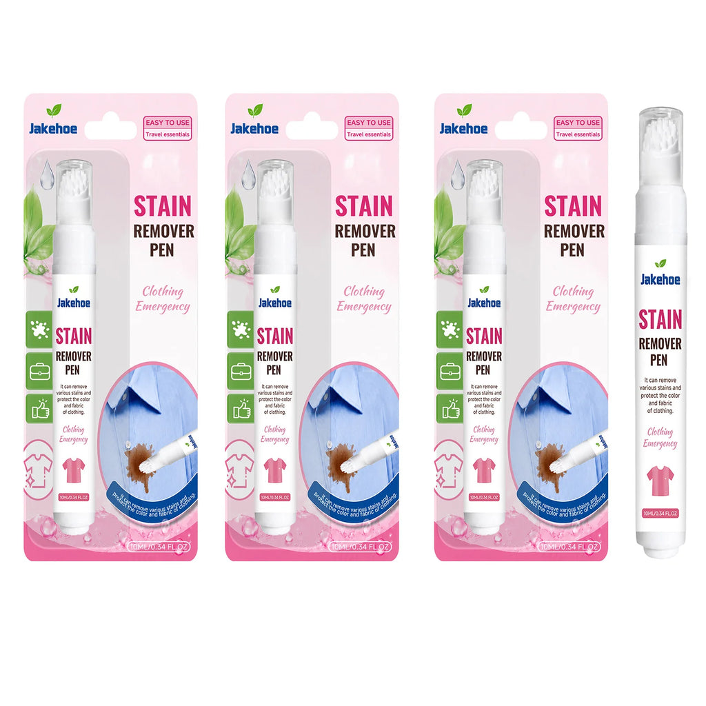 JAKEHOE Portable Clothing Stain Remover Pen Eliminate Coffee & Oil Stain Reduce Odor Mild No-Rinse Emergency Fabric Spot Cleaner Qme 3pcs Boxed