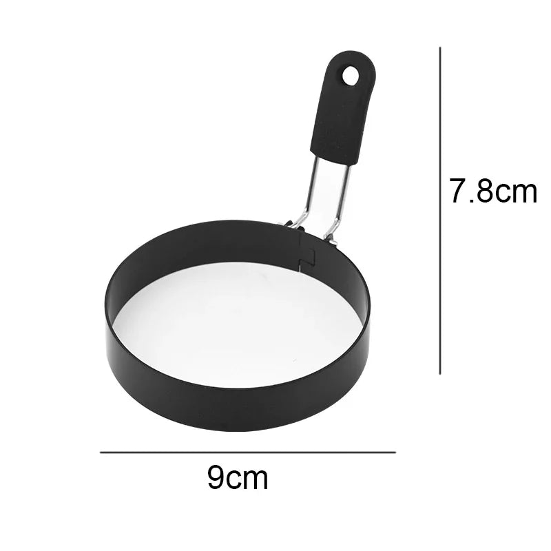 Anti-scald Egg Fried Ring Professional Stainless Steel Nonstick Round Pancake Mold Cooking Egg Mould Breakfast Sandwich Tools Qme Dia 9cm