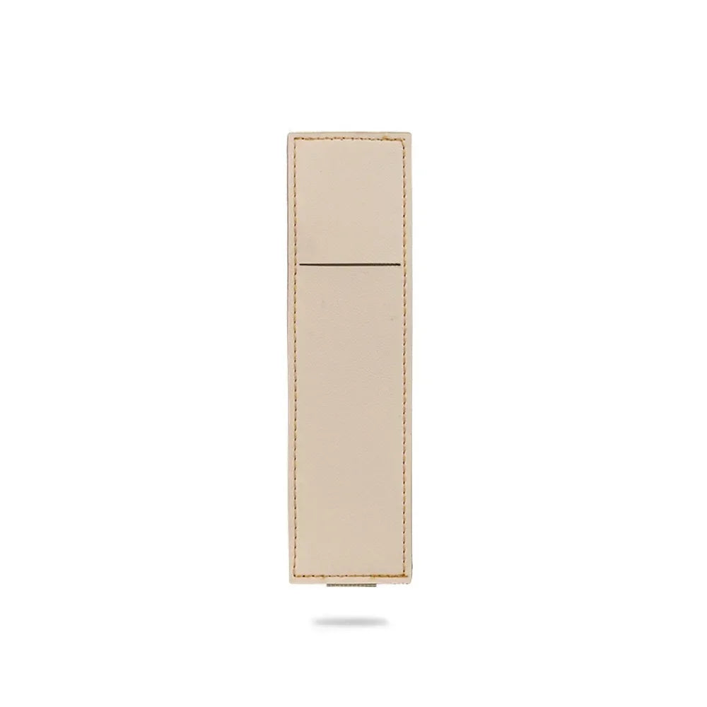Pu Leather Pen Bag Elastic Buckle Book Notebook Fashion School Pen Case for Office Meeting Easy Carry Office Student Stationery Qme beige Wide style