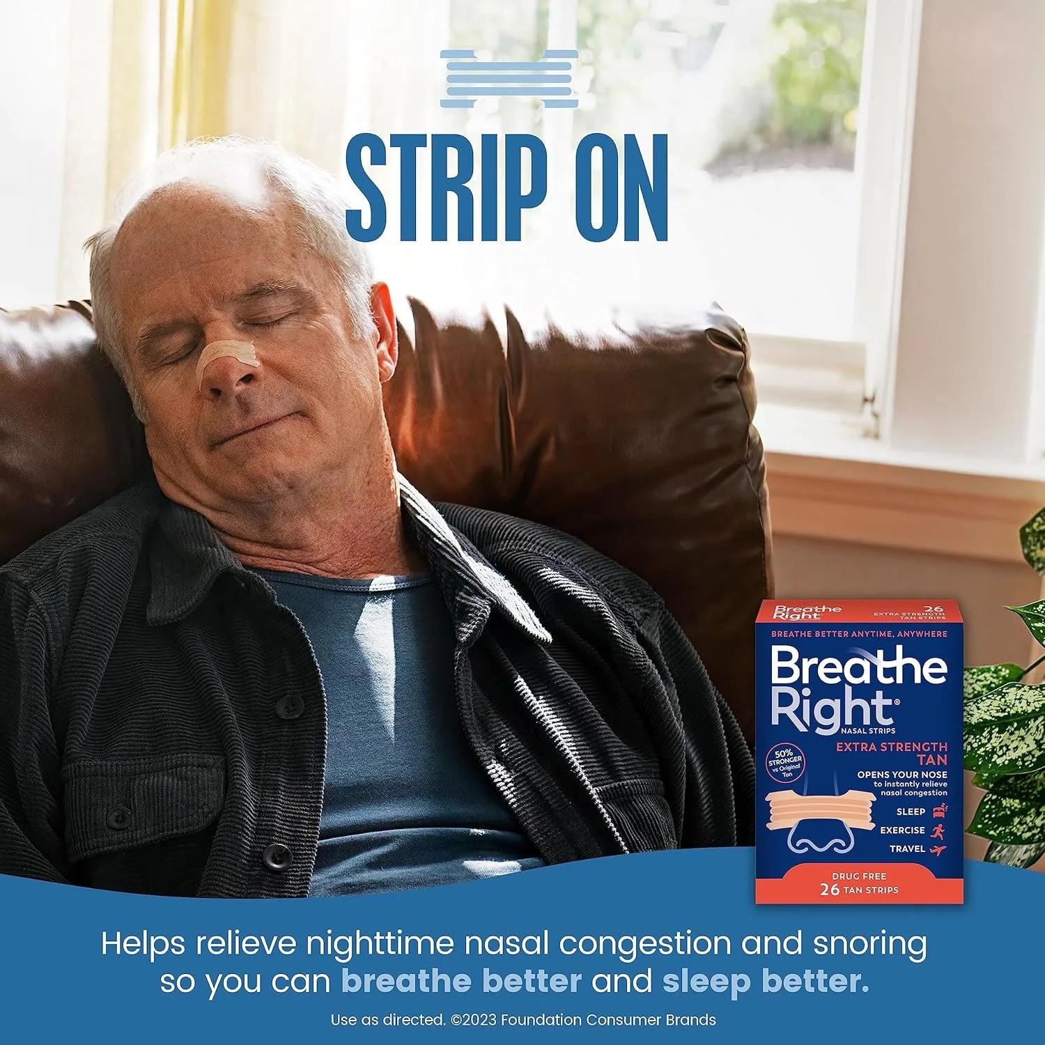 Nasal Strips Extra Strength Tan Stop Snoring Drug-free Solution Qme