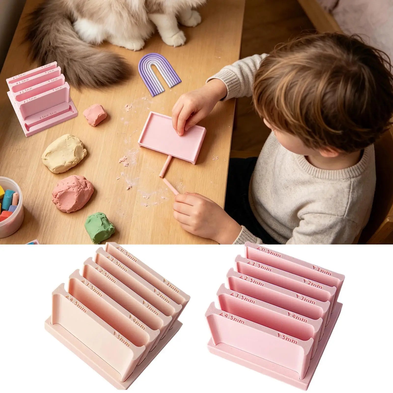Clay Tube Hoop Roller Guide Multifunctional Reusable Pottery Equipment Clay Tool Set For Beginners Earrings Rings Pendants DIY Qme