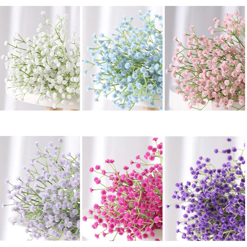 1 pc Artificial Flower Fake Silk Gypsophila Flower Simulation Gypsophila Flower Wedding Bouquet Home Garden Hotel Party Decor Qme