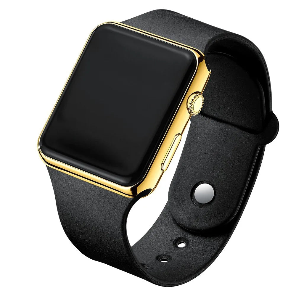 Men Sport LED Watches Men's Digital Watch Men Watch Silicone Electronic Watch Men Clock reloj hombre hodinky relogio masculino Qme black gold
