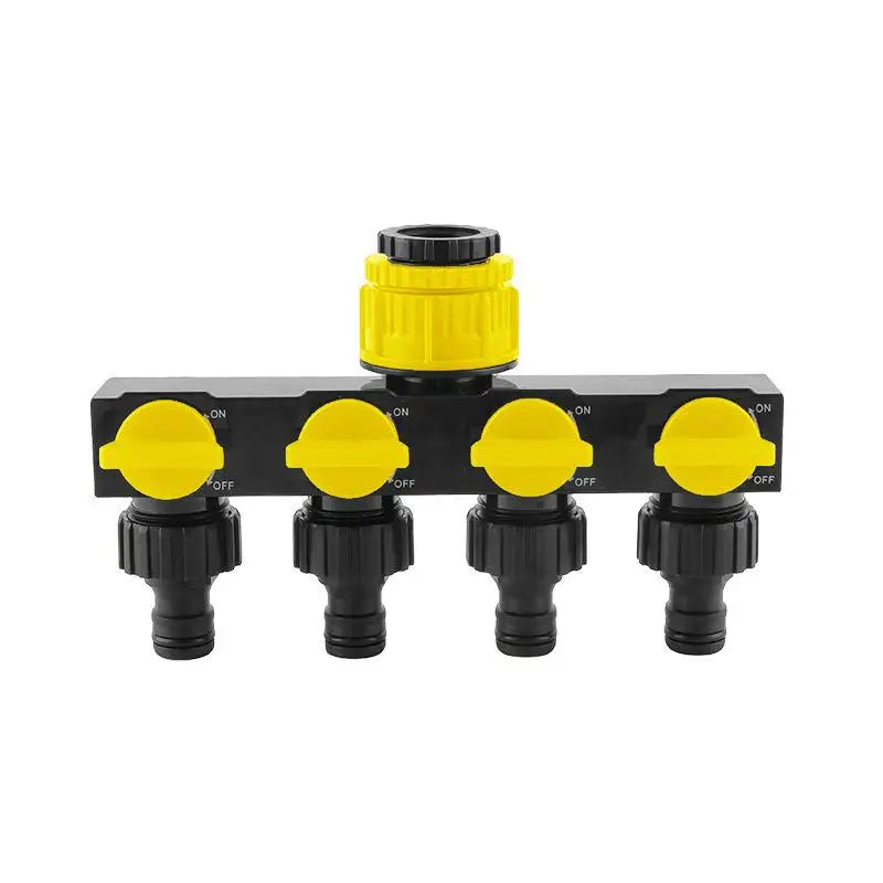 Garden Hose Pipe Splitter 4-Way Faucet Diverter Tap Hose Connector Splitter Four Independent Switches For Home Lawn Irrigation Qme A1