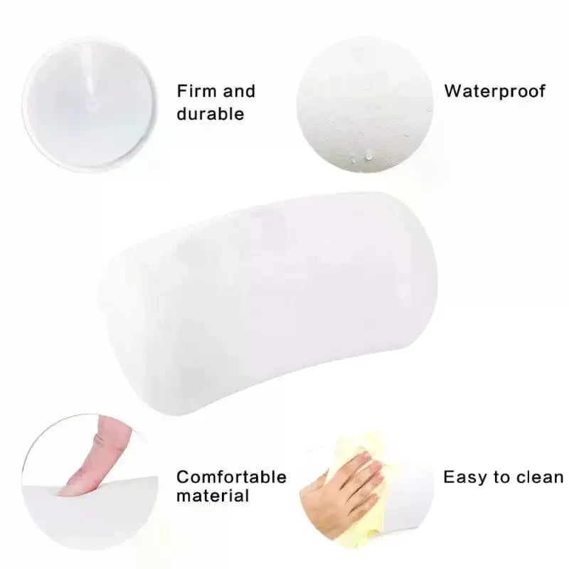 1Pcs SPA Headrest Bathing Pillow Waterproof Bathtub Hotel Bathroom Suction Cup Bathtub Pillow PU Polyurethane Bathtub Pillow Qme
