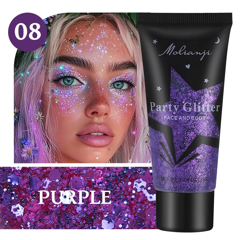 Multi-colored Glitter Waterproof Sweat-resistant Suitable Makeup Qme 08 PURPLE
