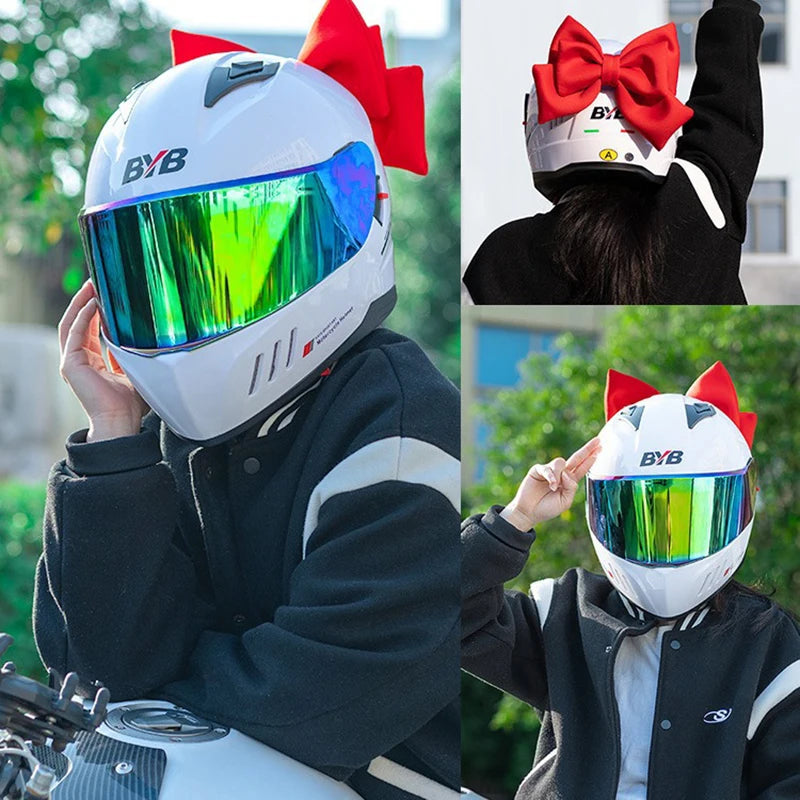 Electric Bike Helmet DIY Accessories Bowknot Suction Cup Girl Women Qme