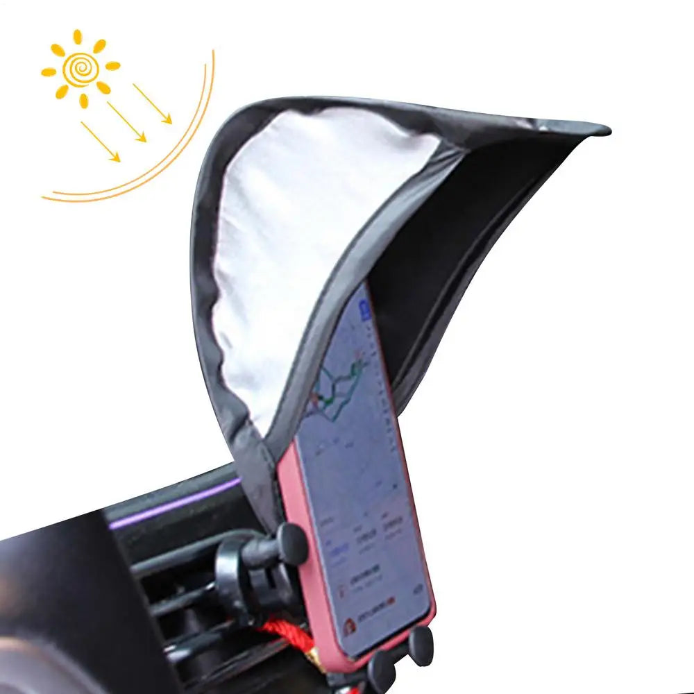 Phone Shade for Car Foldable Anti-Glare Universal Heat-Insulating Car Phone Sun Shade for Women Men Motorcycle SUV RV Sedan Qme Silver