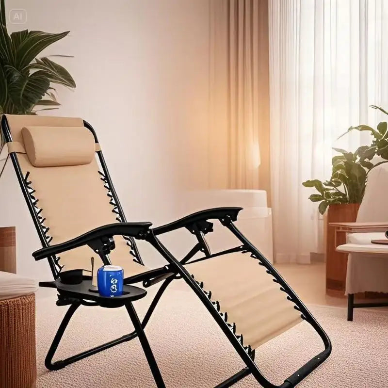 Recliner Folding Chair Tray Drink Holder Portable Side Breakfast Qme