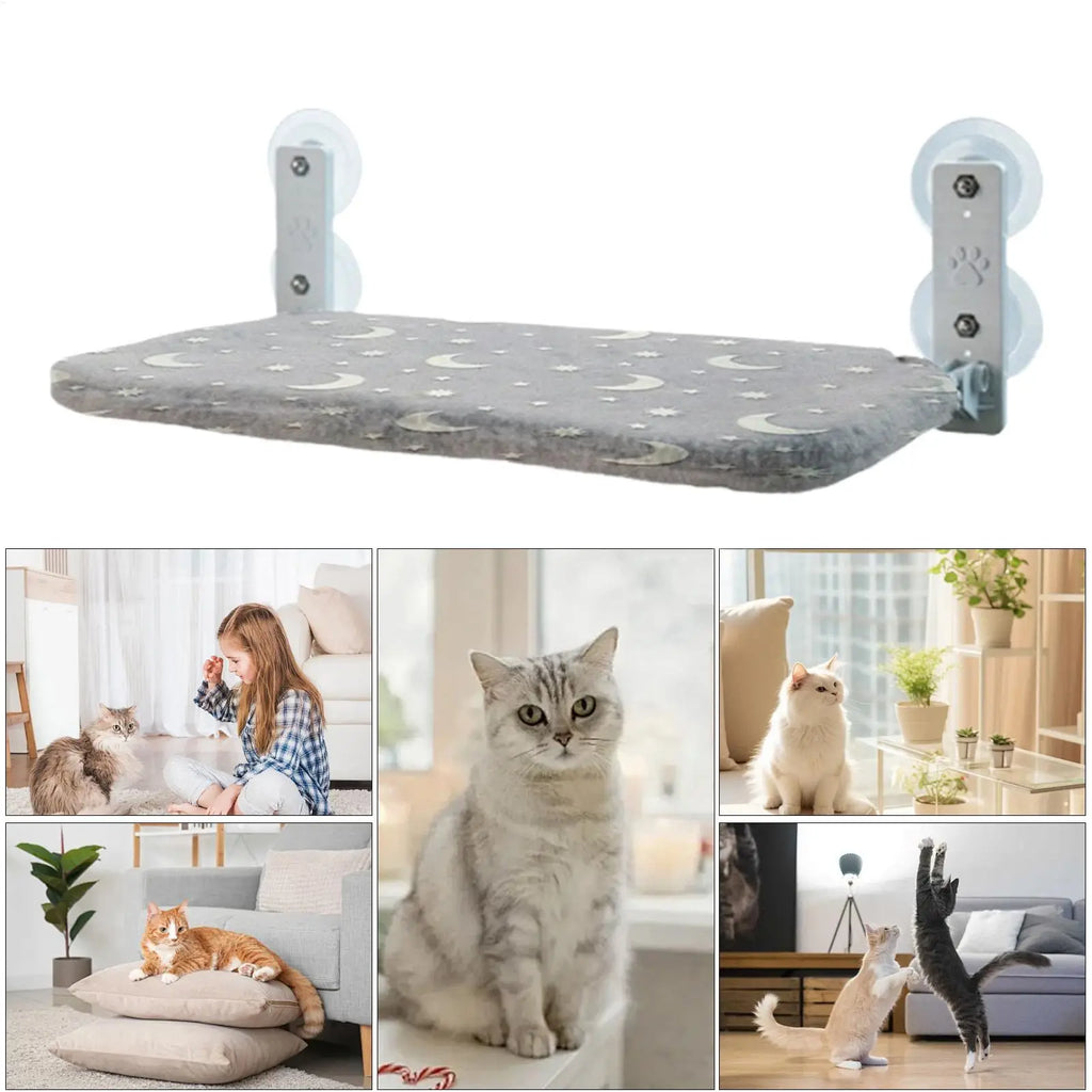 Window Perch Cats Foldable Pet Hammock Bed Suction Cups Glow Dark Qme