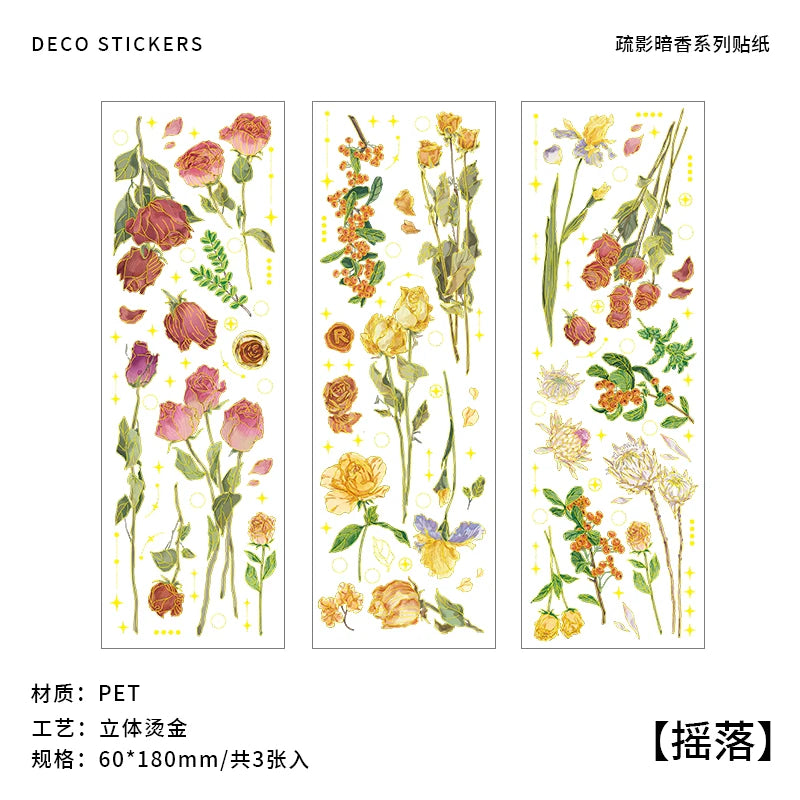 2 Sheets Chinese Koi Flat Stickers Aesthetic Journal Notebook Junk