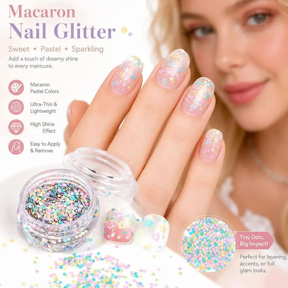 1 Box Colorful Heart Star Glitter Nails Flakes Sparkling Diamond Qme