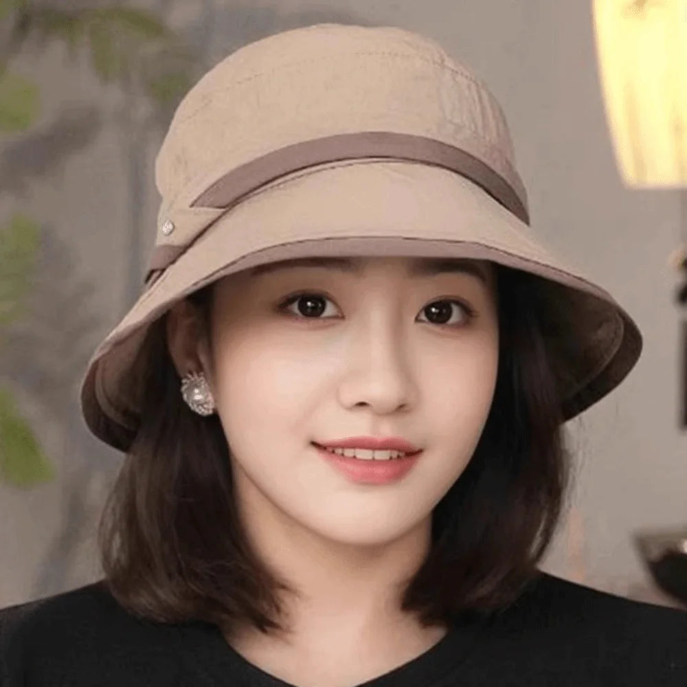 Fashion Wide Brim Face Covering Sun Hat Lightweight Foldable Bucket Caps Quick Drying Versatile Style Fisherman Hat Outdoor Qme Khaki