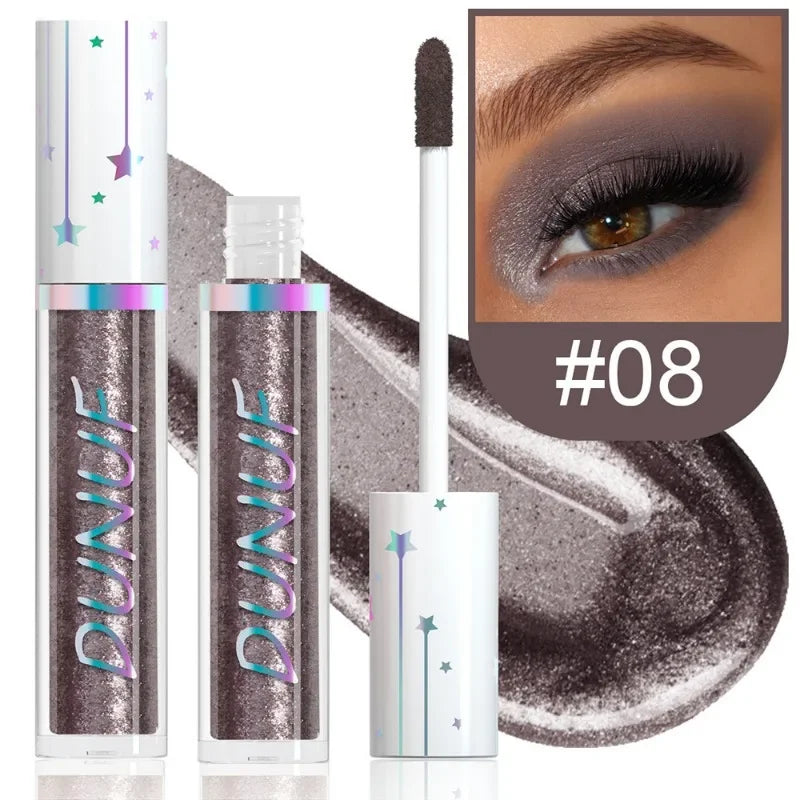 24color Eyeshadow Stick Liquid Eyeliner Metallic Color Green Pearlescent Glitter Eye Shadow Waterproof High Gloss Makeup Pigment Qme 08