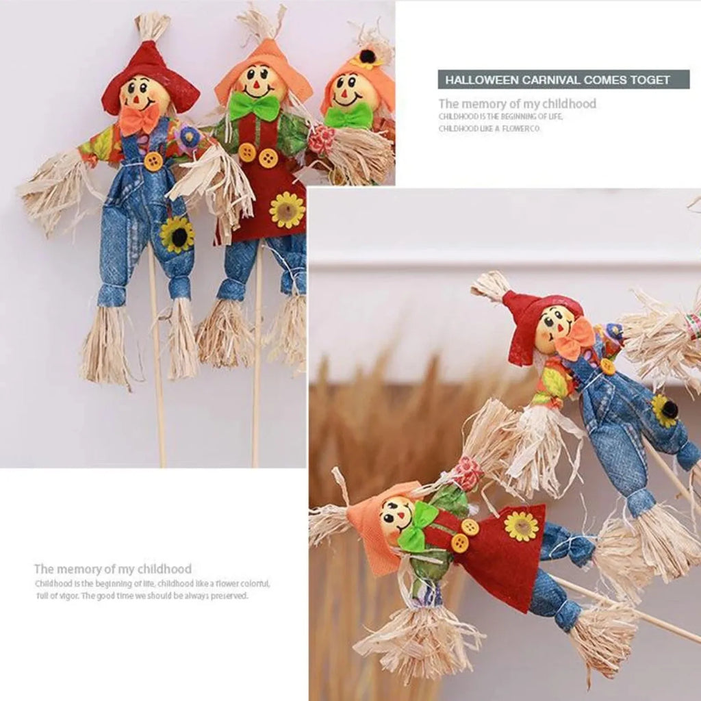 4pcs Handmade Scarecrow Bar Garden Autumn DIY Decoration Holiday Party Halloween Performance Props New Gift Qme