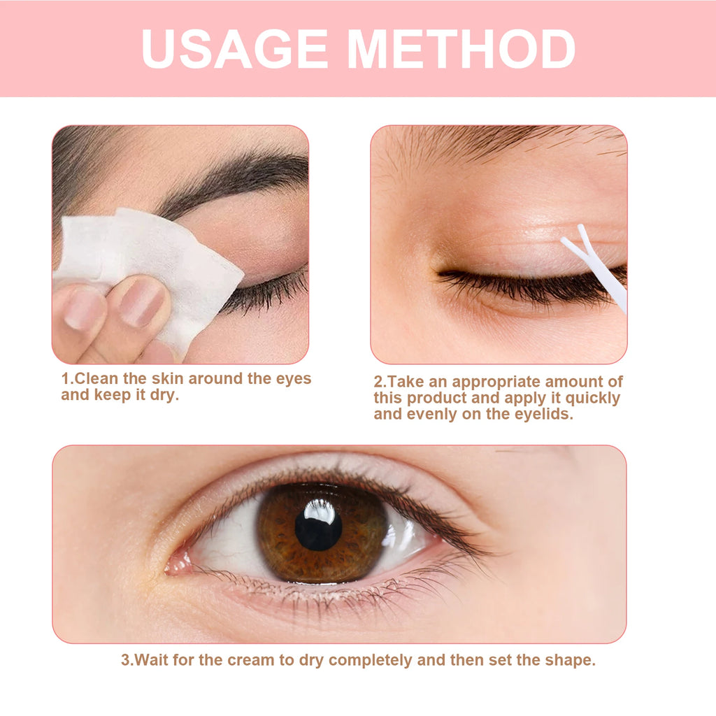 Double Eyelid Styling Cream Natural Invisible Eye Lift Eyelid Adhesive Cream Quick-Drying Long Lasting Eyelid Glue With Y Stick Qme