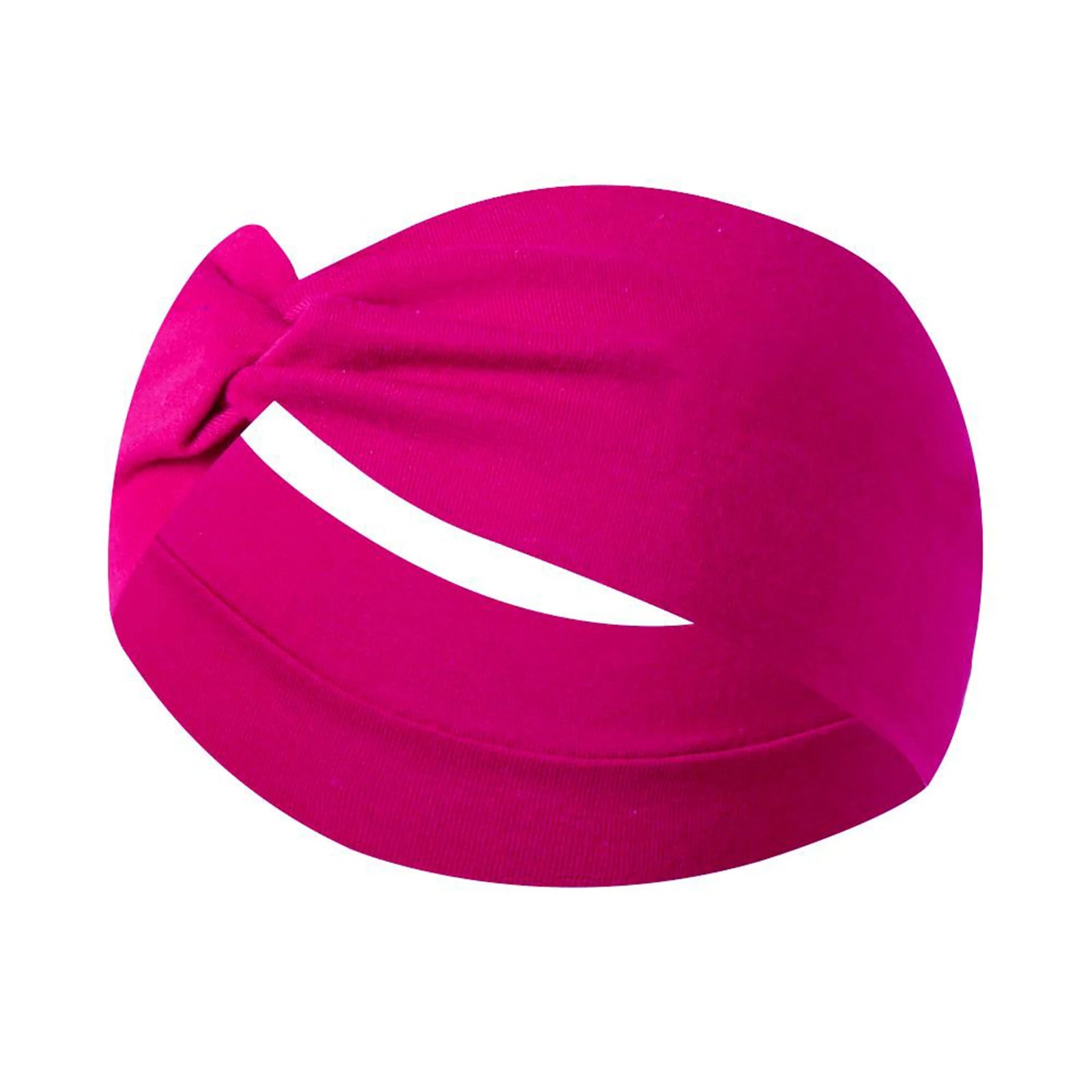 Unisex High Elastic Running Fitness Headband for Sports Yoga Solid Sweatproof Elastic Cotton Headscarf Wash Face Shower Supplies Qme Hot Pink