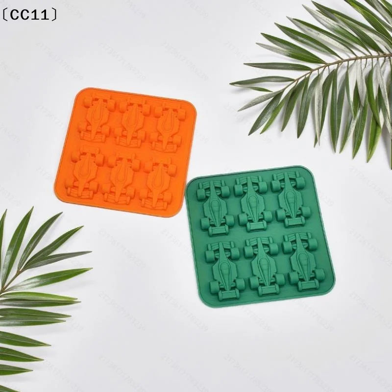 6-Cavity Formula Racing Car Ice Mold Silicone Jelly 3d Race Tumbler Qme