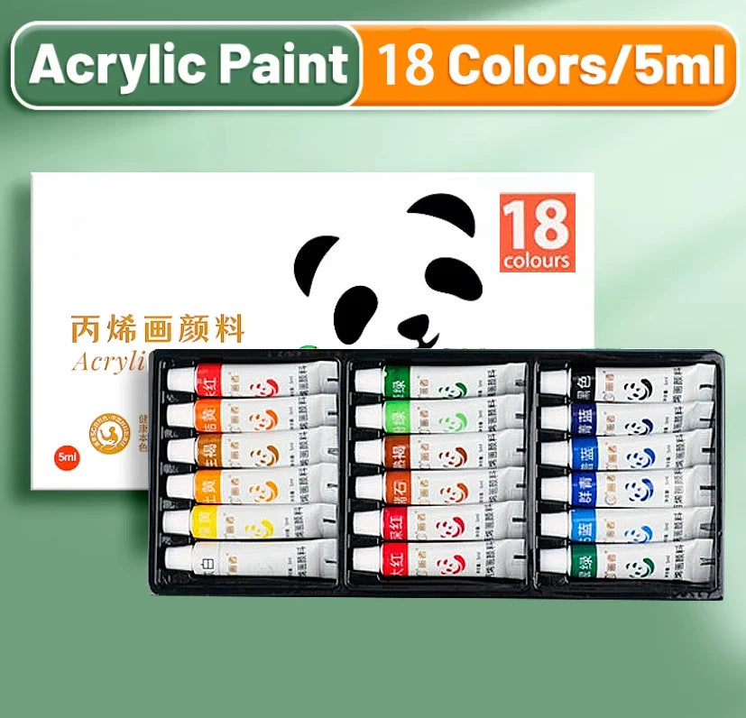 24/18/12 Colors 5ML Acrylic Paint Set, Fadefast, Rich Pigment, Suitable for Beginners, Artists, Crafts, Wall, Clothing Painting Qme 18 colors - 5ml