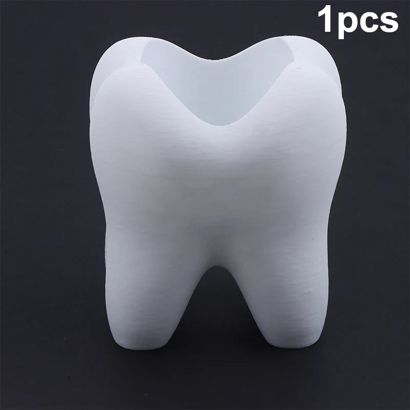 Tooth-shaped Toothbrush Holder Organizer Pen Plastic Makeup Brush Qme 1pcs