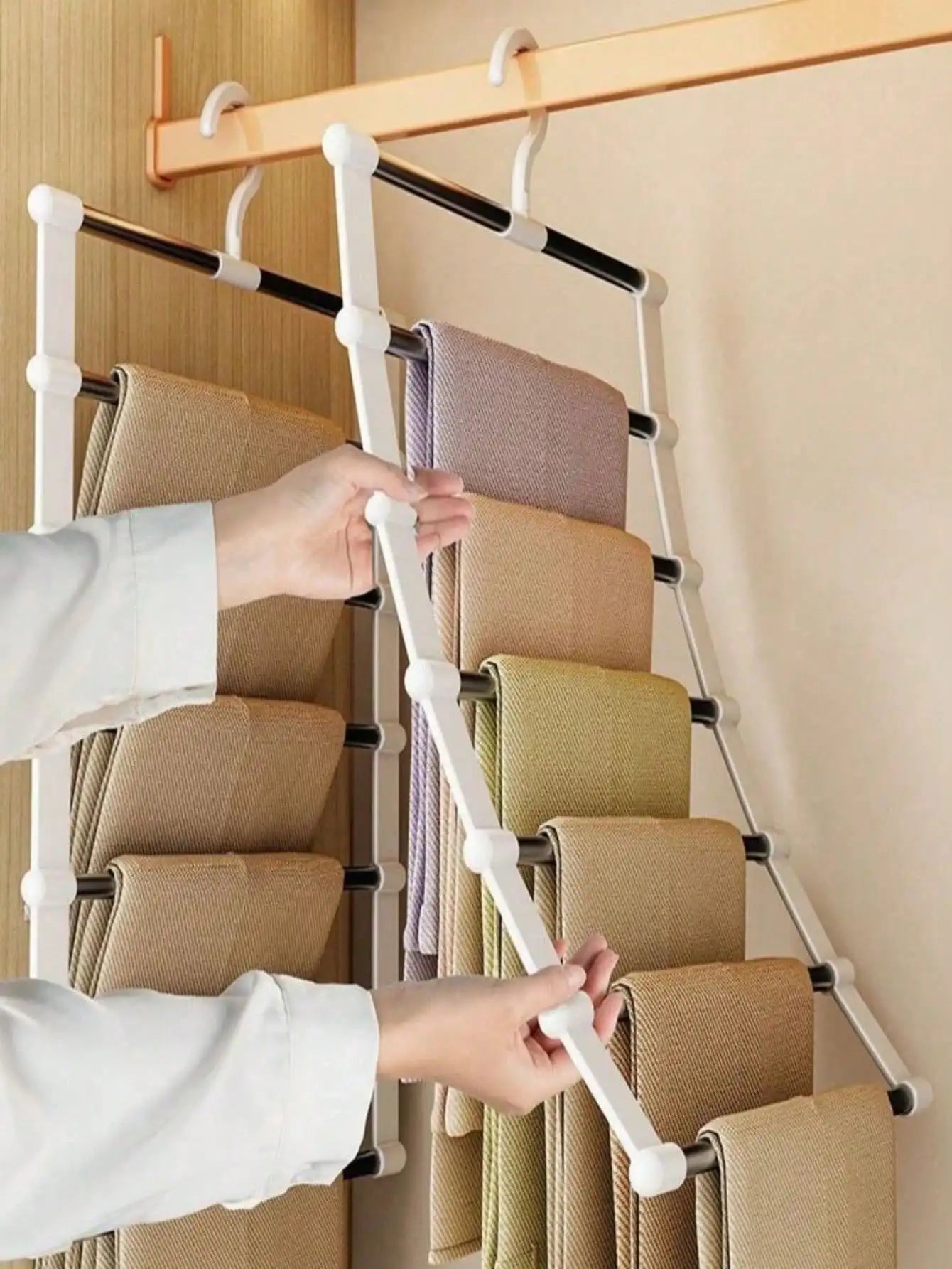 Multi-layer Pants Hanger Clothing Forms Space-saving Non-slip Qme