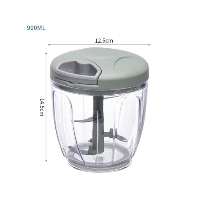 500/900ML Garlic Chopper Manual Garlic Press Food Vegetables Cutter Meat Grinders Kitchen Gadgets Hand Mincer Garlic Masher Qme Green900ml