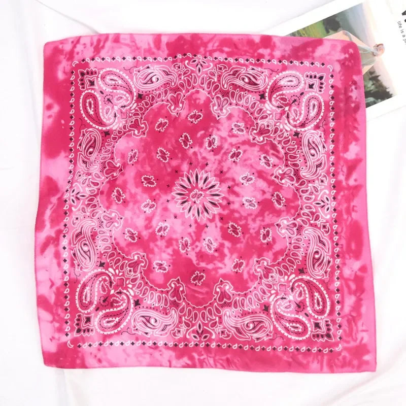 Hip Hop Bandana Square Scarf Scarves Seamless Hair Band Design Qme Rose Red