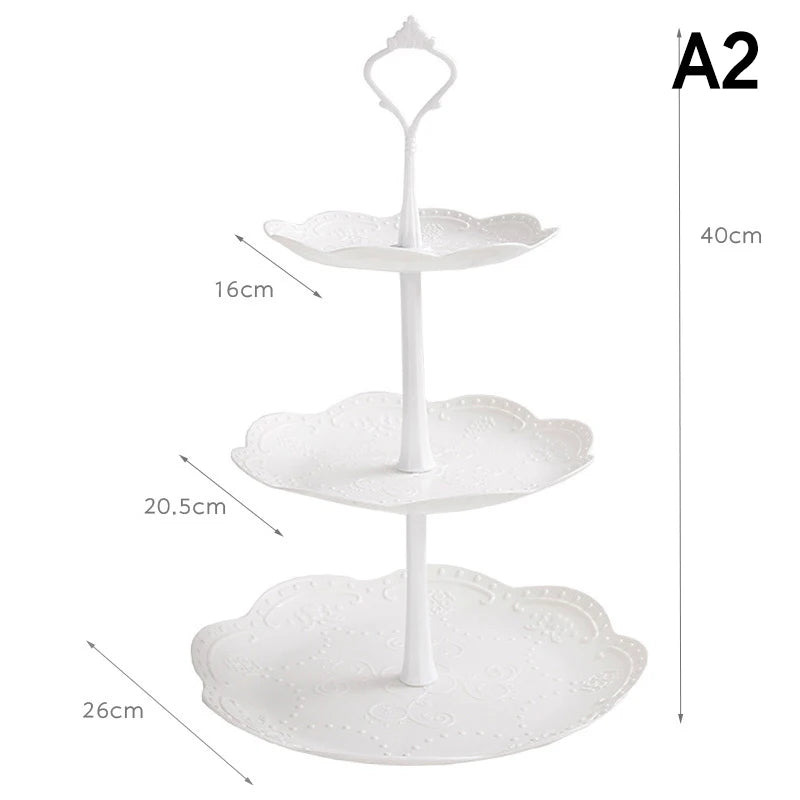 PPServing Stand Dessert Tower Sum Fruit Tray 2 3 Tier Tea Party Baby Qme A2