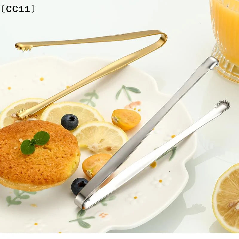 Stainless Steel Ice Clamp Thick Anti Slip Clip Fruit Coffee Cube Qme
