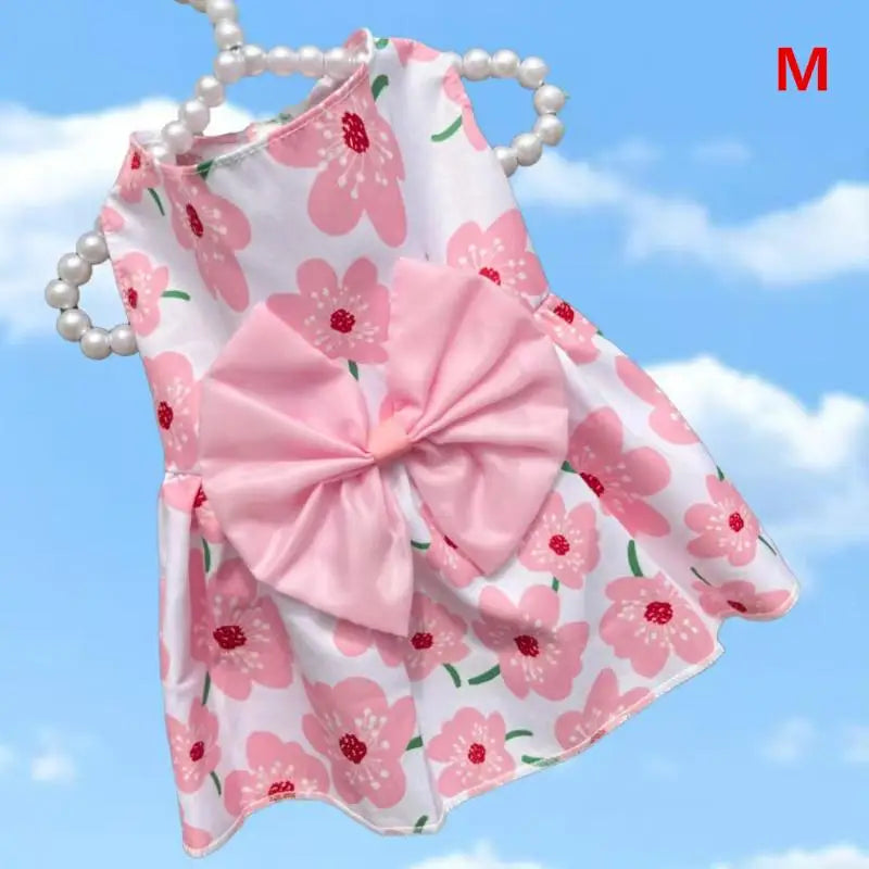 Princess Skirt Butterfly Bowknot Pet Poodle Cat Costume Floral Qme PKM